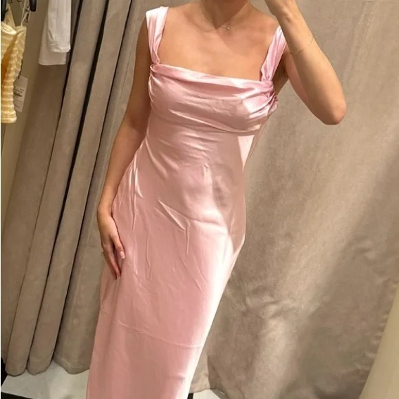 open lace back dress Amiya Maxi Dress Pink